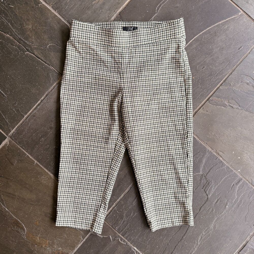 Black & White Plaid Capri Pants Size S Donna Moore